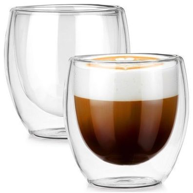 Doppelwandige Thermogläser für Kaffee und Tee, 250 ml, 2 Stück