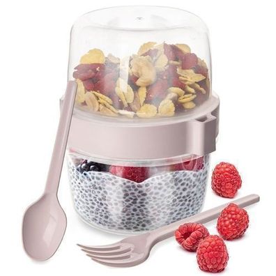 Joghurtbecher mit Löffel für die Lunchbox, 370 ml