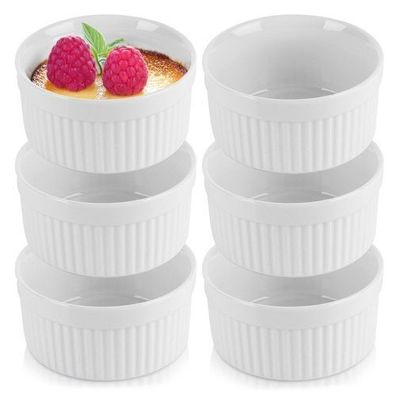 Keramik-Backschüsseln weiß 260 ml 6 Stück