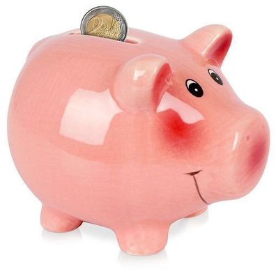 Keramik-Sparschwein mit Öffnung, 12 cm