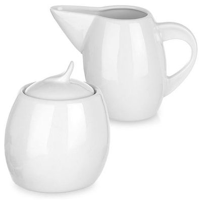 Zuckerdose und Sahnekännchen Porzellan MONA 200 ml / 240 ml 2 Stück