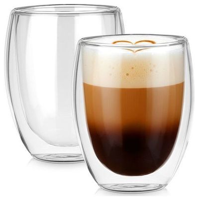 Doppelwandige Thermogläser für Kaffee und Tee, 370 ml, 2 Stück