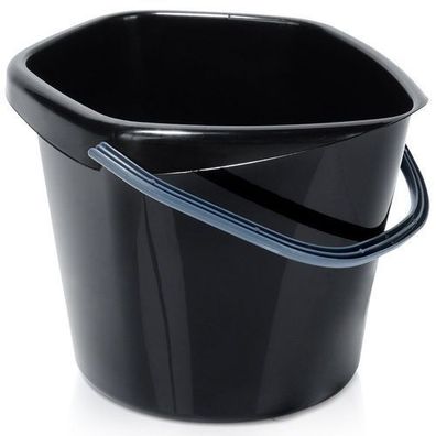 Schwarzer Plastikeimer, 5 l
