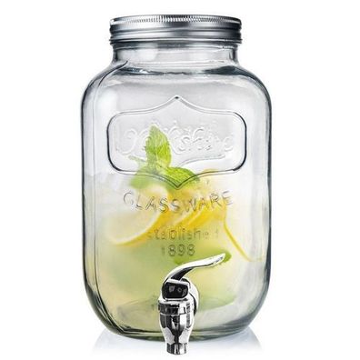 4-Liter-Glasgetränkekrug mit Zapfhahn