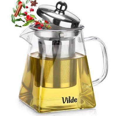 Hitzebeständige Glas-Teekanne mit Teesieb, 490 ml