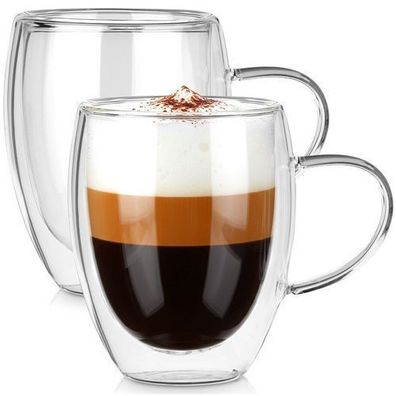 Doppelwandige Thermogläser für Kaffee und Tee, 320 ml, 2 Stück