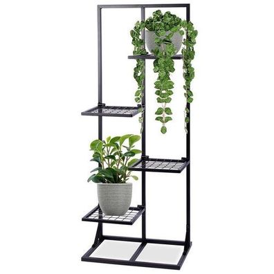 Schwarzer Blumenständer aus Metall, 4-stöckig, 102 cm