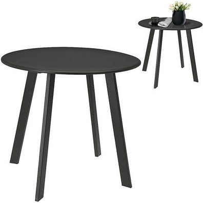 Balkontisch aus Metall, grau, rund, 50 x 45 cm