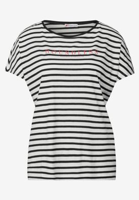 Street One gestreiftes T-shirt Wording
