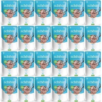 Nassfutter für Katzen Schesir Adult Thunfisch 24x85g