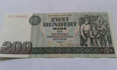 Original 200 Mark DDR banknote kassenfrisch 200 Mark 1985 DDR kassenfrisch