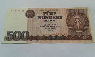 Original 500 Mark DDR Banknote vz-kassenfrisch 500 Mark 1985 DDR vz-kassenfrisch