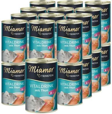 Nassfutter für Katzen MIAMOR Vitaldrink MIT Thunfisch 24 x 135 ml