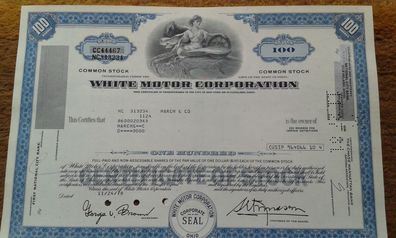 Aktie white motor corporation Aktie historisches Wertpapier entwertet blau