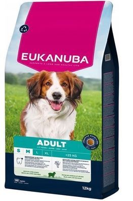 Eukanuba Trockenfutter, Lamm & Reis, kleine/mittlere Rassen, 12 kg