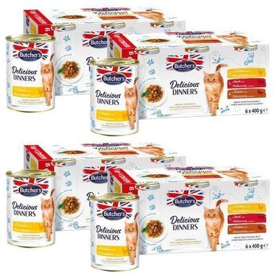 Butcher's Köstliches Abendessen – Nassfutter für Katzen, 24 × 400 g