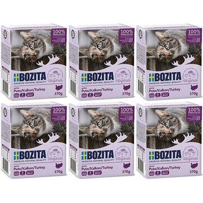 BOZITA Fleischstücke mit Putenfleisch in Gelee 6 x 370 g