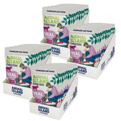 Animal Island NEUES JELLY JEDEN TAG Gezupfte Kalbsfilets in Gelee 48 x 85 g