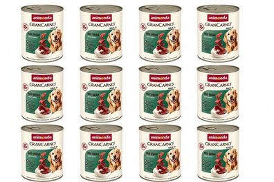 Animonda GranCarno Adult mit Wild Nassfutter für Hunde 12x800g