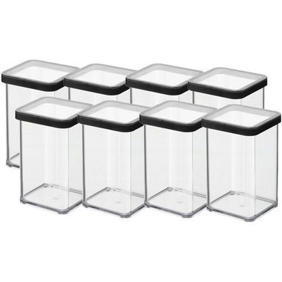 Lebensmittelbehälter für Delikatessen, quadratisch 8x1L LOFT schwarz ROTHO