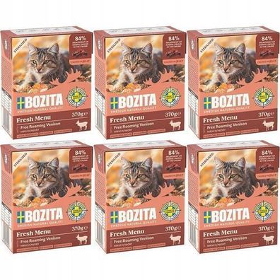 Nassfutter für kastrierte Katzen in Gelee mit Wildfleisch 6x370g