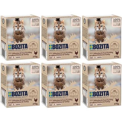BOZITA Fleischstücke mit Geflügel in Sauce 6 x 370 g