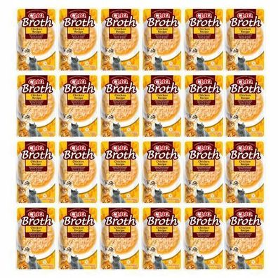 INABA CIAO Nassfutter-Delikatesse für Katzen mit Hühnerbrühe, 24 x 40 g