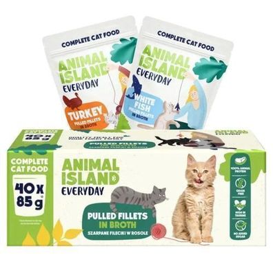 ANIMAL ISLAND Puten-/Weißfischfilet-Mix 40 x 85 g