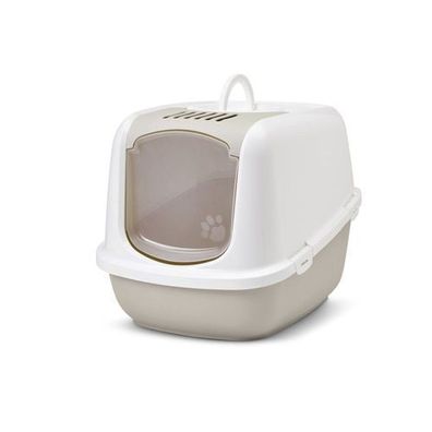 SAVIC Nestor Jumbo Katzentoilette Weiß und Kaffee