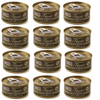 FISH4CATS Thunfischfilet mit Algen - Nassfutter für Katzen - 12 x 70 g