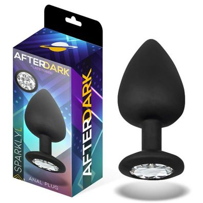 Glitzernder Butt Plug mit Juwel Silikon Größe L 9,5 cm x 4,5 cm