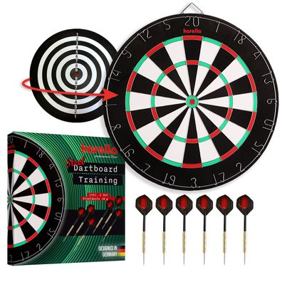 Karella - Dartboard Training Set inkl. 2 Satz Steeldarts