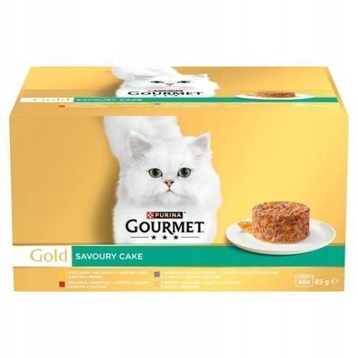 PURINA Gourmet GOLD Herzhafte Kuchen, verschiedene Sorten, 48 x 85 g