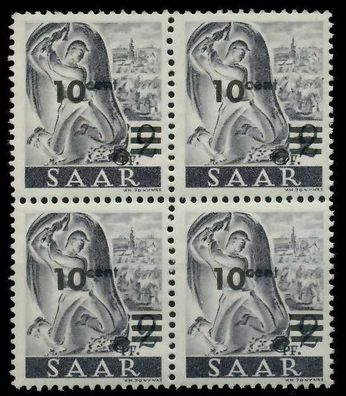 Saarland 1947 Nr 226ZII postfrisch Viererblock X7A14DE