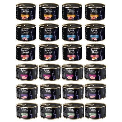 DOLINA NOTECI Premium Rich Geschmacksmischung - Nassfutter für Katzen - 24 x 185 g