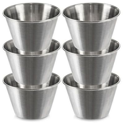 Edelstahl-Dipschalen, 6 cm, 65 ml, 6 Stück