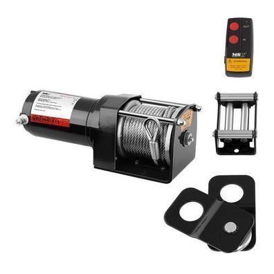 Offroad-Autowinde mit Fernbedienung, 12 m Seil, Zugkraft 1590 kg + 4-Tonnen-Block