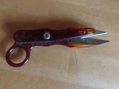 Fadenschere Handarbeitsschere Plastikgriff Nähschere braun ca. 12 cm