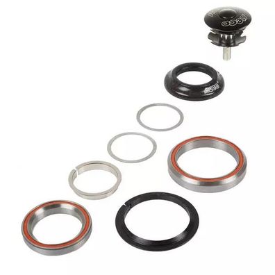 Integrierter Steuersatz Neco, 1.1/8" auf 1.5", Alu, schwarz,
