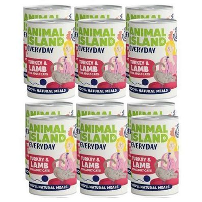 ANIMAL ISLAND Truthahn und Lamm für Katzen 12x400g
