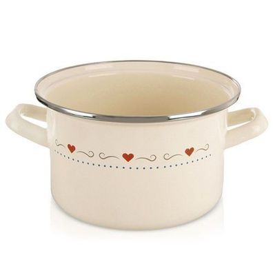 TONCA Emailletopf, cremefarben, 18 cm, 2 l