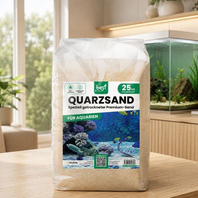 Best For Home Quarzsand 25kg Aquarium Bodengrund Weiß - Süß- & Salzwasser