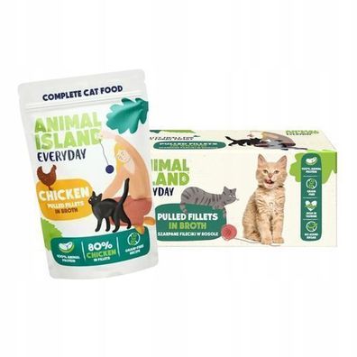 ANIMAL ISLAND Nassfutter für Katzen, Huhn in Brühe, 40 x 85 g