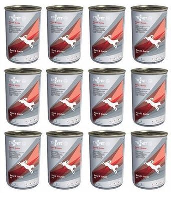 TROVET Renal & Oxalate RID mit Huhn - Nassfutter für Hunde - 12 x 400 g