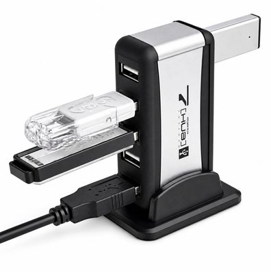O19C 7 Ports USB Hub 2.0 mit Netzteil USB Verteiler mit Standfuß für PC Laptop