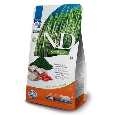 Farmina N&D Spirulina Hering Katzenfutter für ausgewachsene Katzen, 1,5 kg