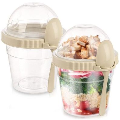 Joghurtbecher mit Löffel für die Lunchbox, 400 ml, 2 Stück