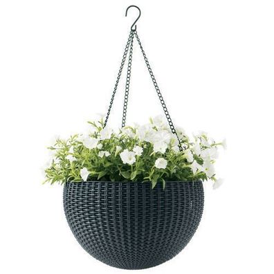 Pflanzenampel Hängeampel Blumentopf Hängetopf Blumenampel Keter Rattanoptik