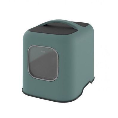 Rotho geschlossene Katzentoilette mit Schaufel WEISS Grün