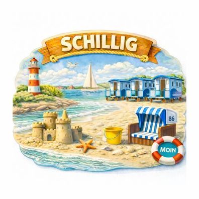 Kühlschrankmagnet „SCHILLIG“ 3D Dekomagnet Küste - 7x7cm AstraDesign Dekomagnet
